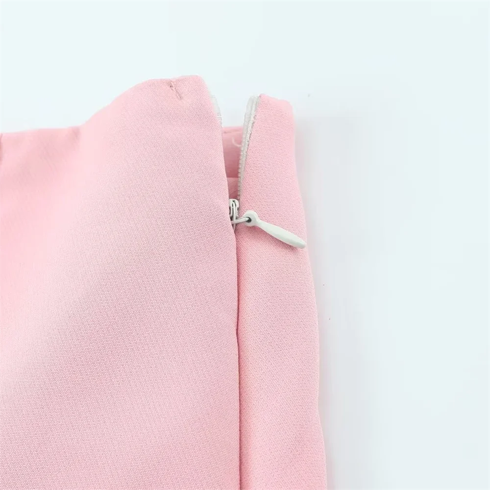 ملابس نسائية صيفية جديدة BM&MD&ZA2025 بسيطة غير رسمية متعددة الاستخدامات على طراز الركاب بلون سادة شورت تنورة غير متماثلة #6