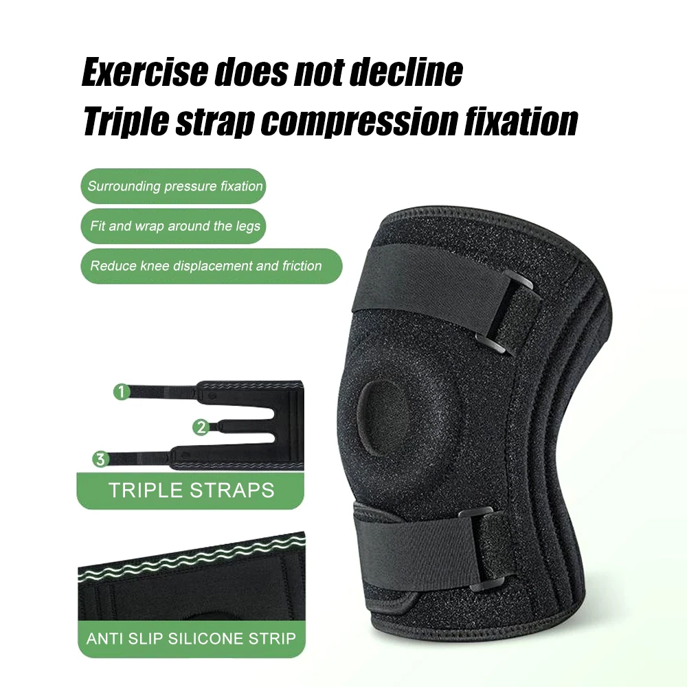 1PCS Plus Size Knee Brace for Men & Women - Open-Back Knee Support with Side Stabilizers & Patella Support for Meniscus Tear, Ar