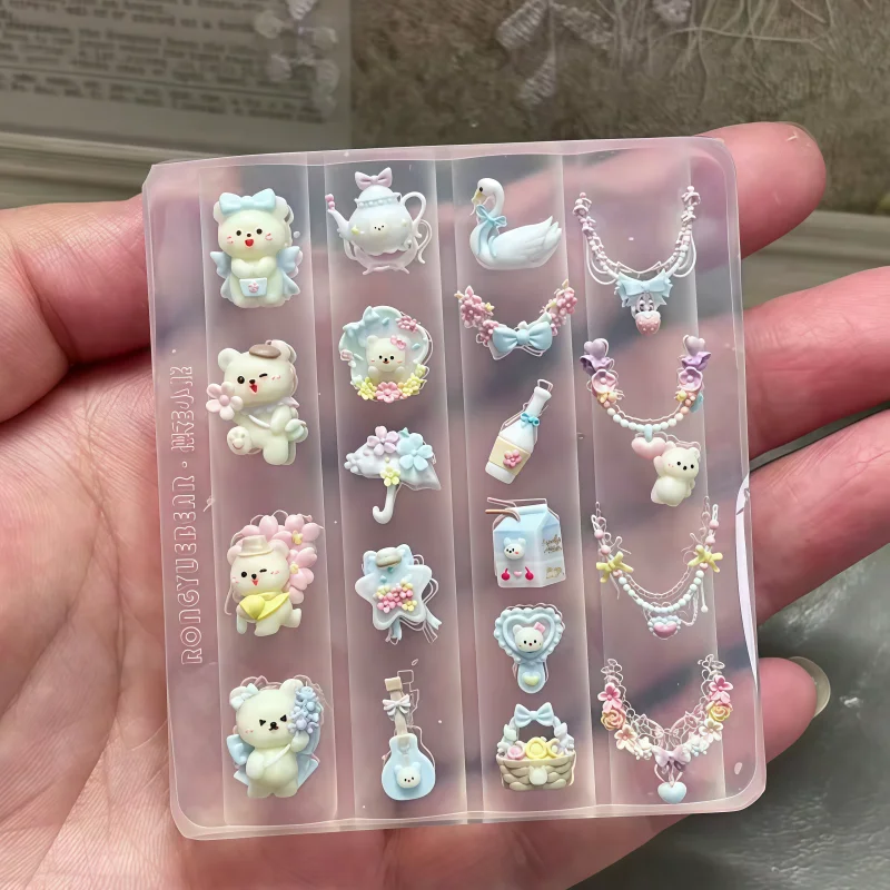 Schattige beer konijn hart vli - Nail Art Motif recensie en prijs