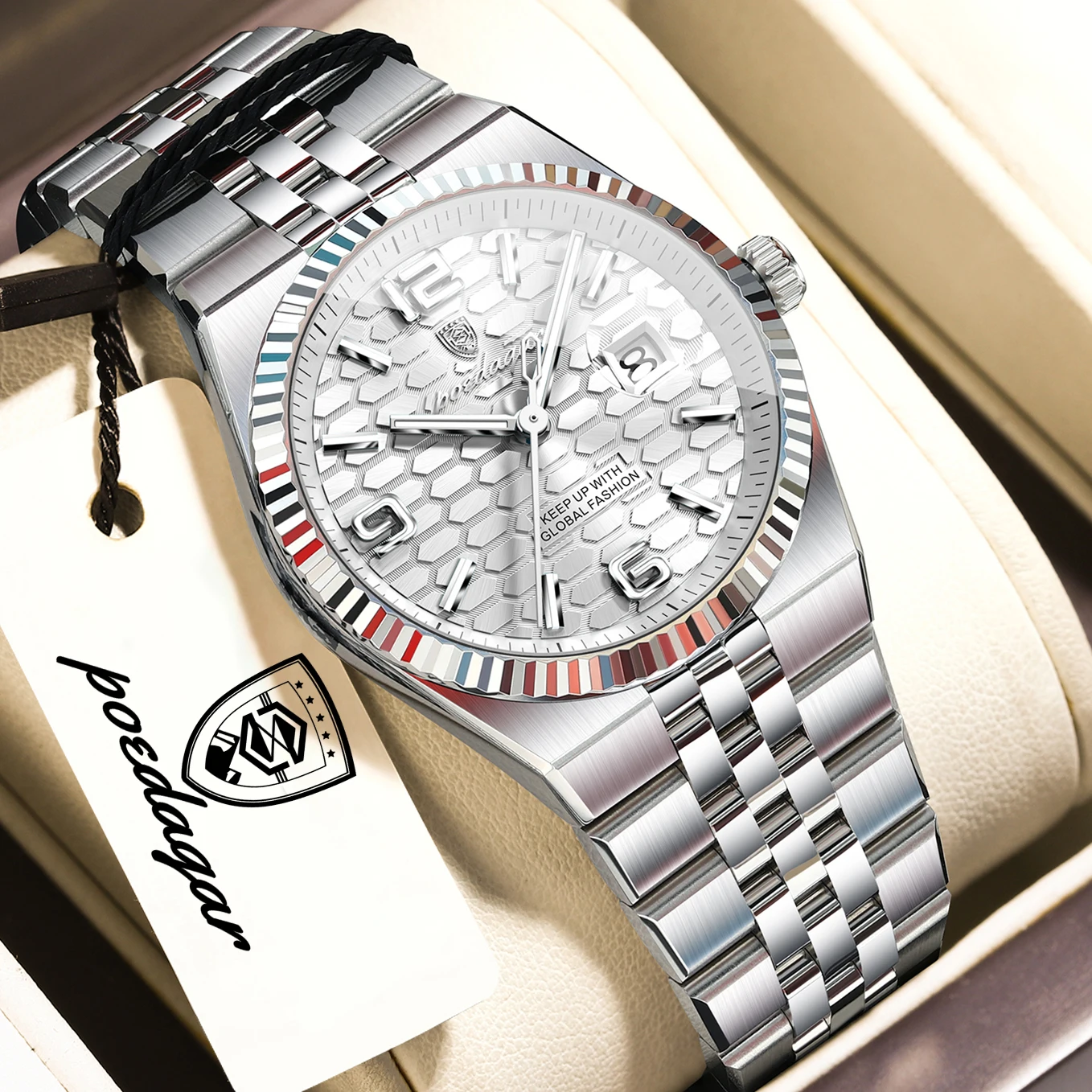 POEDAGAR Fashion Brand Women's Watch Stainless Steel Date Watches For Woman Luminous Waterproof Quartz Luxury Ladies Watch Reloj