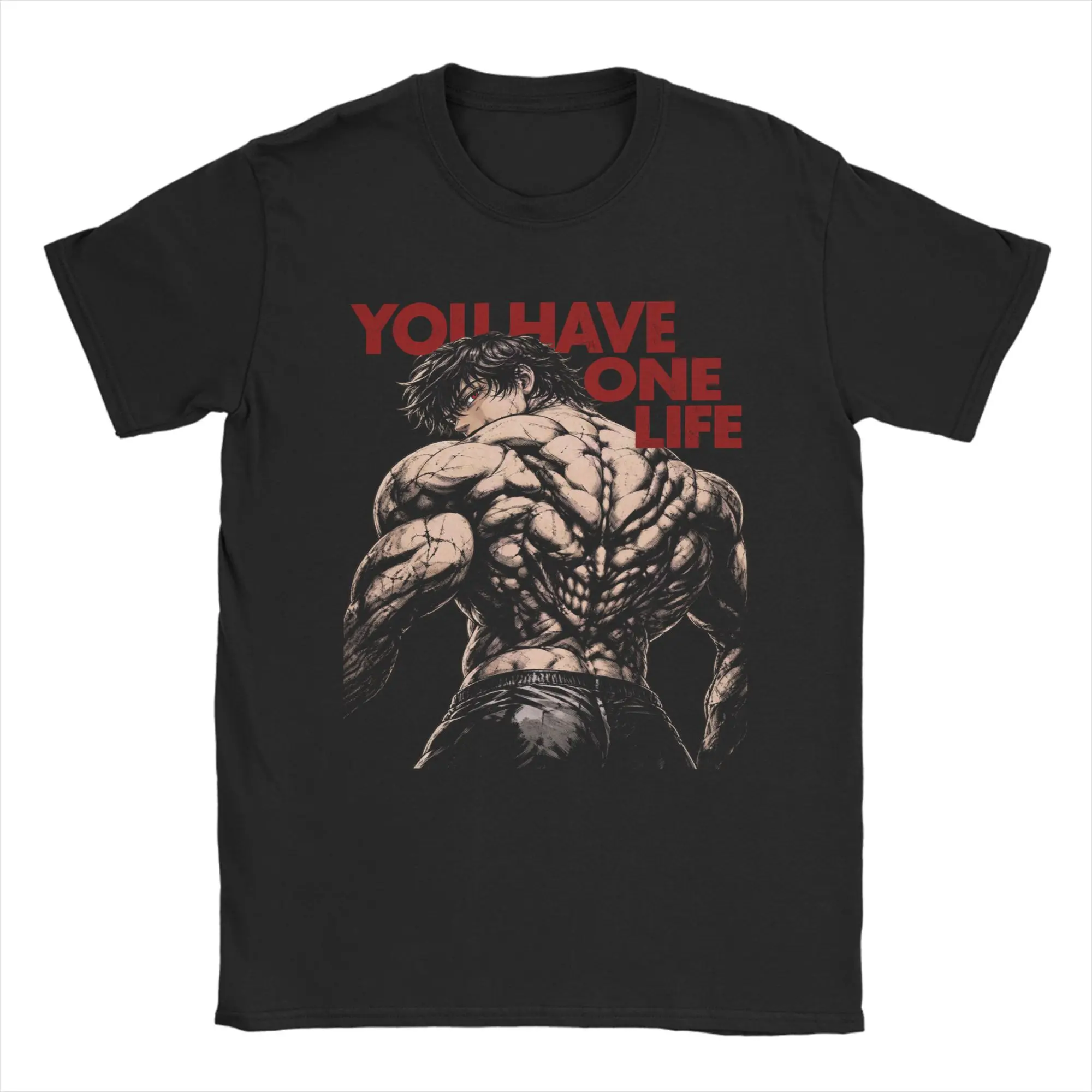 Baki Anime Hanma Arena Martial Arts Gym Y2K Basic T-Shirts Pure Cotton Harajuku Tshirt For Adult Custom Logo Top Tees