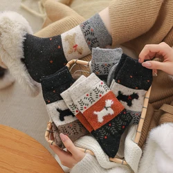 Warm Socks For Women New Fashion Cartoon Socks Thick Kawaii Japanese Style Floor Wool Creative Cute Socks High Quality Trends