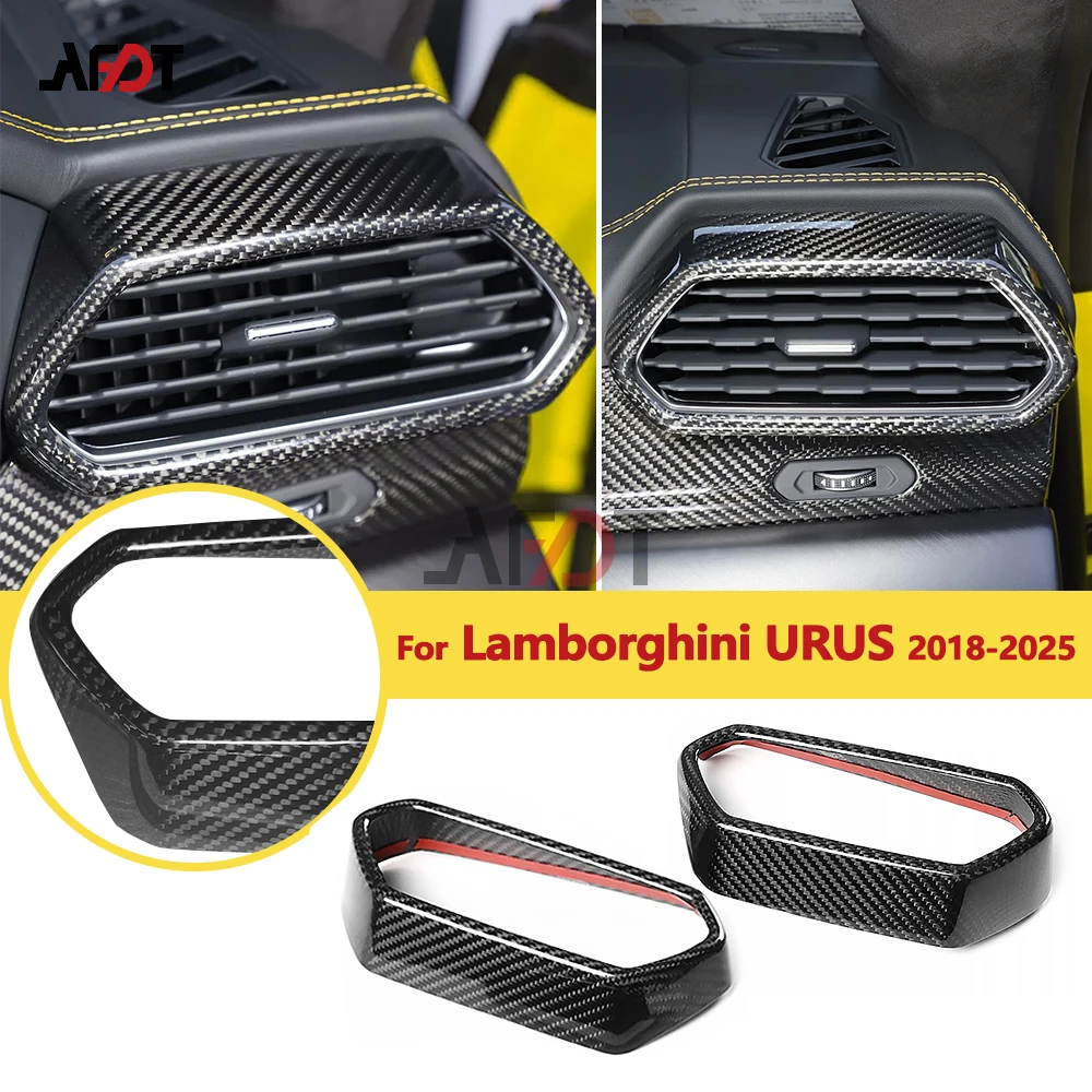 AFDT 2pcs Real Carbon Fiber Interior Car Dashboard Side Air Outlet Vent Cover For Lamborghini URUS 2018-2025