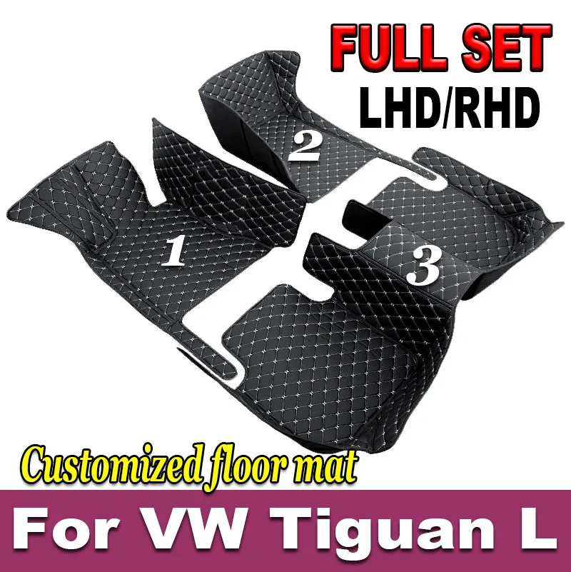 Car Floor Mats For VW Volkswagen Tiguan L 2023 2022 2021 2020 2019 2018 2017 (5 seats) Auto Interior Carpets Covers Accessories