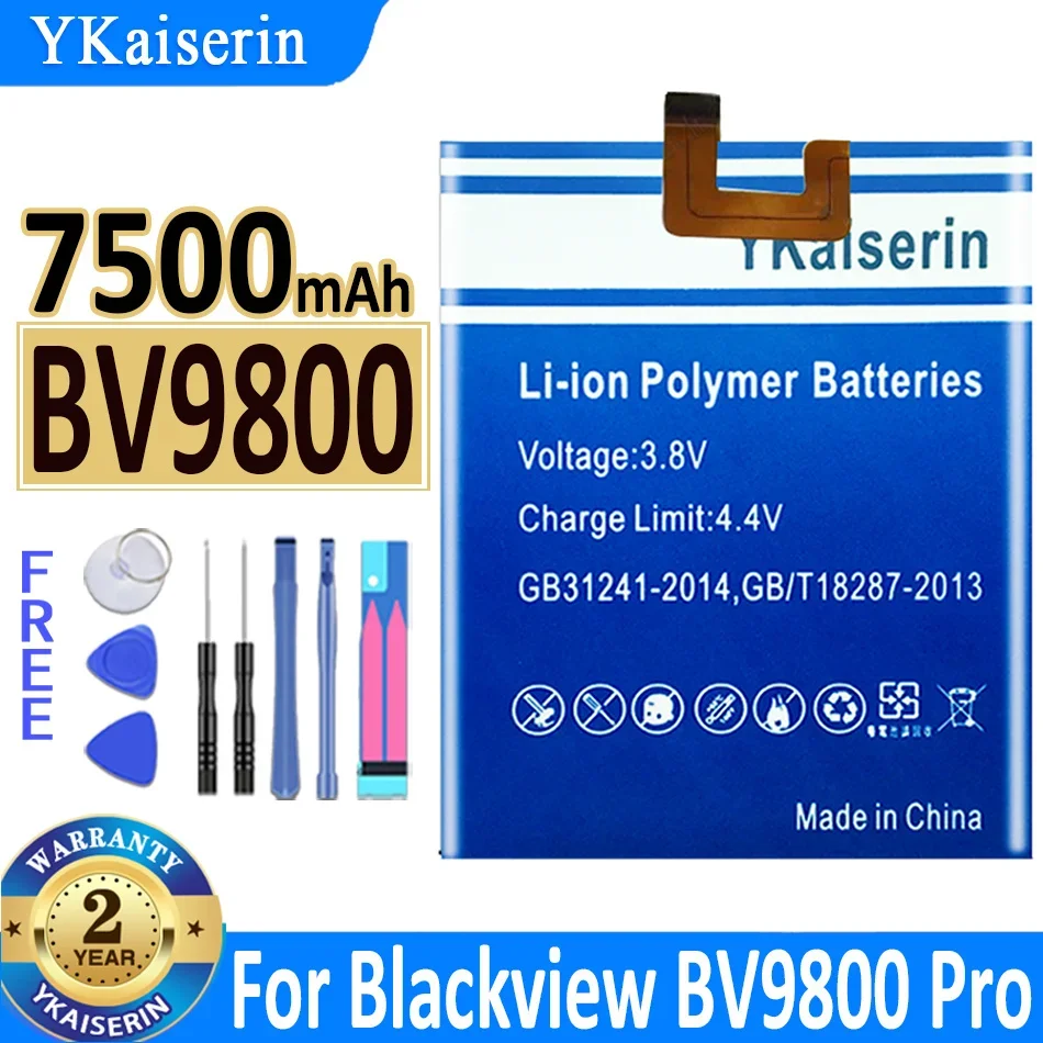 7500mAh YKaiserin Battery for Blackview BV9800 / BV9800 Pro BV9800Pro Bateria + Track Code