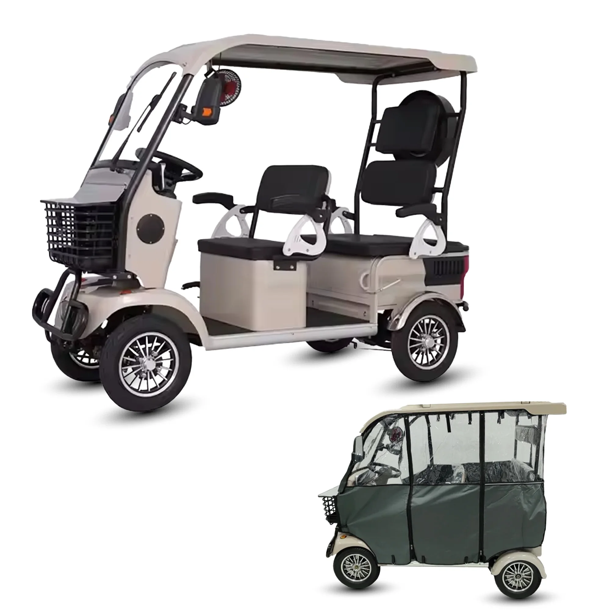 Factory Price 800w Electric Mini Quadricycle Open Body 4-Passenger High-Power Electric Resort Shuttle Utility Ebike for Adults