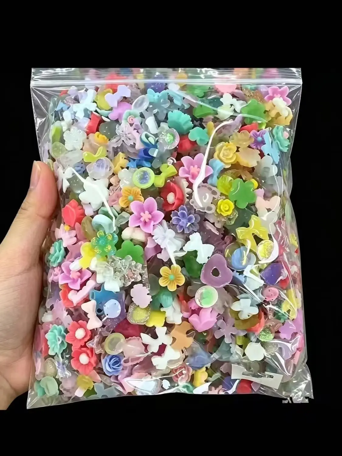 12 Grids Assorted ABS Leopard Print Flowers Nail Charms Y2K Gradient Polka Dot Flowers Nail Art Accessories DIYAssorted ABS Le 6