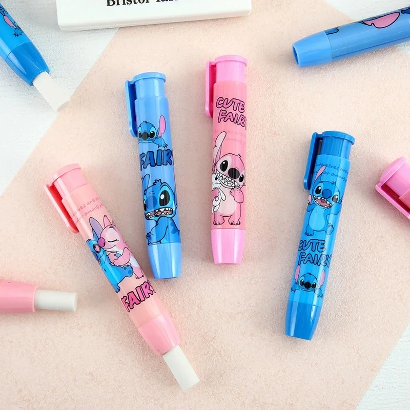 Gumki do mazania Anime Stitch, artykuły szkolne, urocze gumki do pisania i rysowania, gumki do ołówków dla dzieci, artykuły papiernicze.