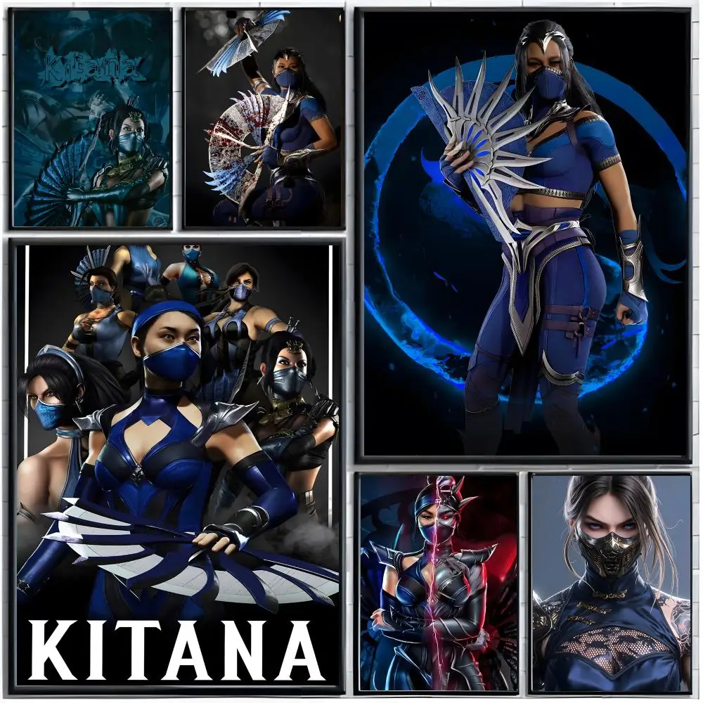 game character M-Mortal Kombat Kitana Poster Modern Wall Art Home Decor Living Room Decorative Print Unframed