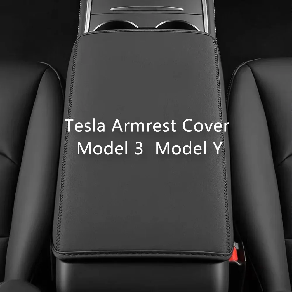 For Tesla Model 3 Model Y Center Armrest Protection Cover Armrest Protection Cover Storage Box Mat Car Interior Trim Accessories