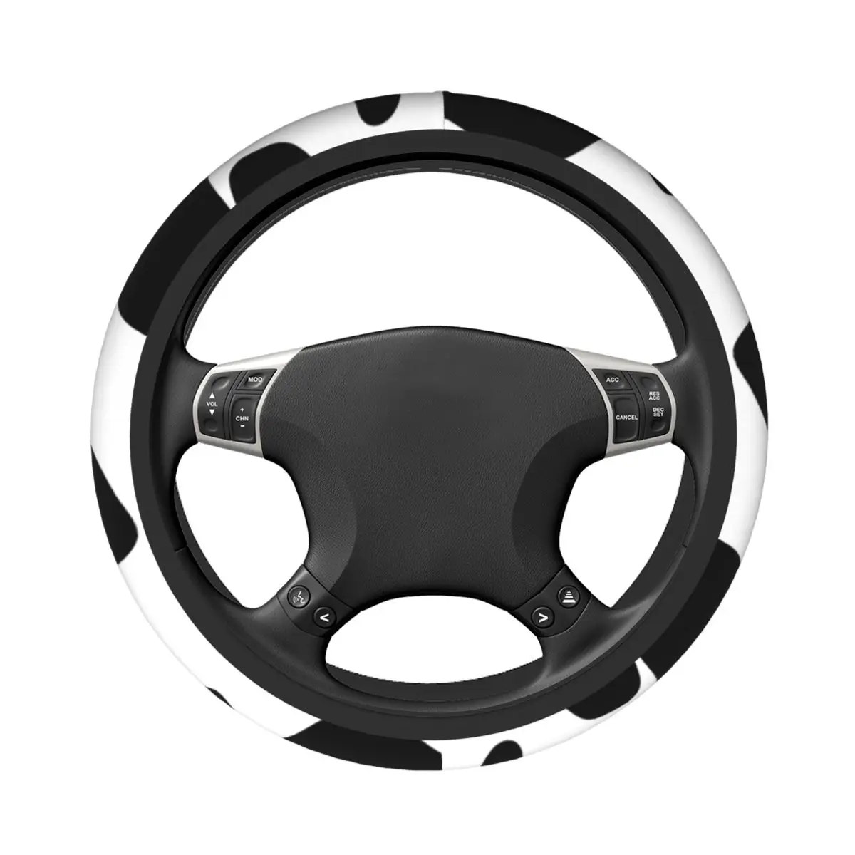 Cow Patter Car Steering Wheel Cover 38cm Non-slip Dairy Cow Auto Steering Wheel Protector Suitable Car-styling Car Accessories