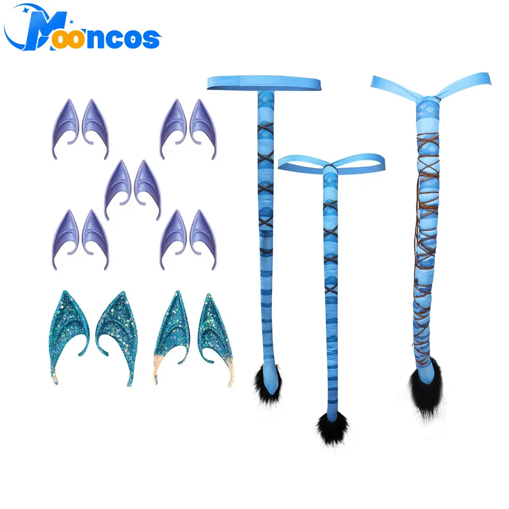 5 Pairs Jake Sully Neytiri Cosplay Fantasy Elf Ears Cosplay Costume Accessories  Avatar Roleplay Halloween Women Men Suit Props