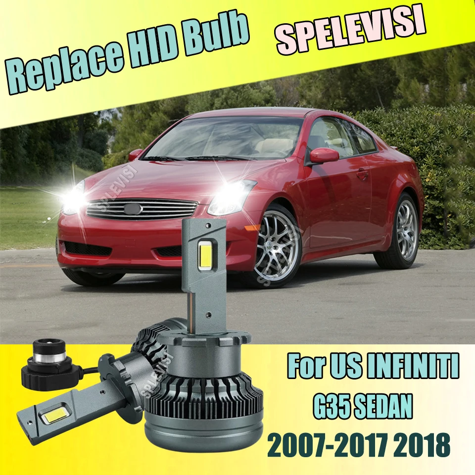 

2 шт. светодиодные фары HID D2S, автомобильные лампы 24000LM, яркие для INFINITI (US) G35 SEDAN 2007 2008 2009 2010 2011 2012 2013-2018