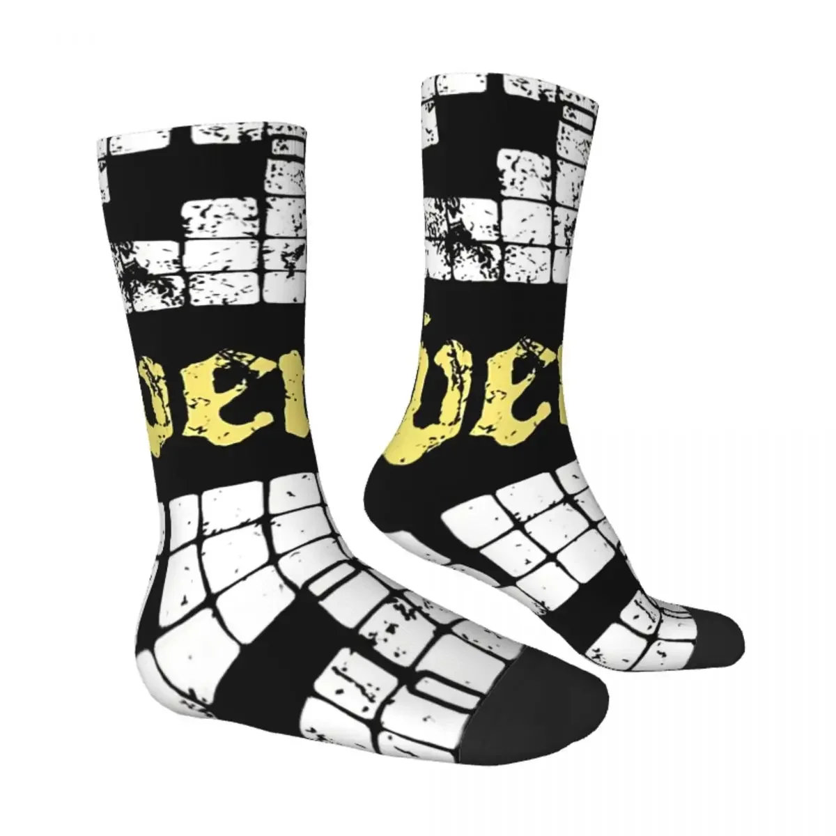 Funny Men's Socks Dungeon Map Grid Vintage Harajuku DnD Game Street Style Casual Crew Crazy Sock Gift Pattern Printed