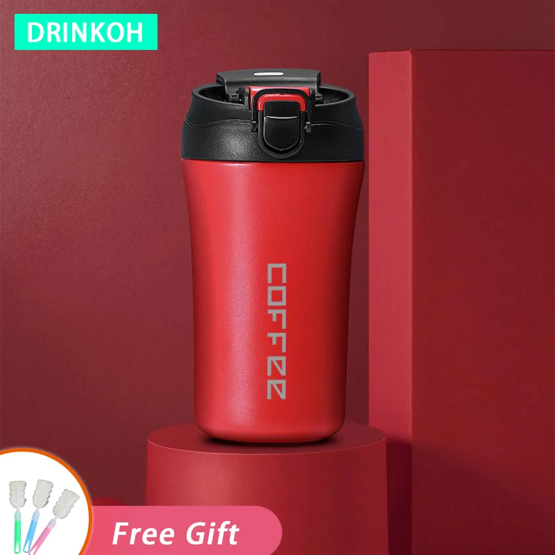 

Double Drinking Thermal Tumbler Water Bottle 450ml Thermos American Style Coffee Mug In-Car Vacuum Flasks Portable Insulated Cup