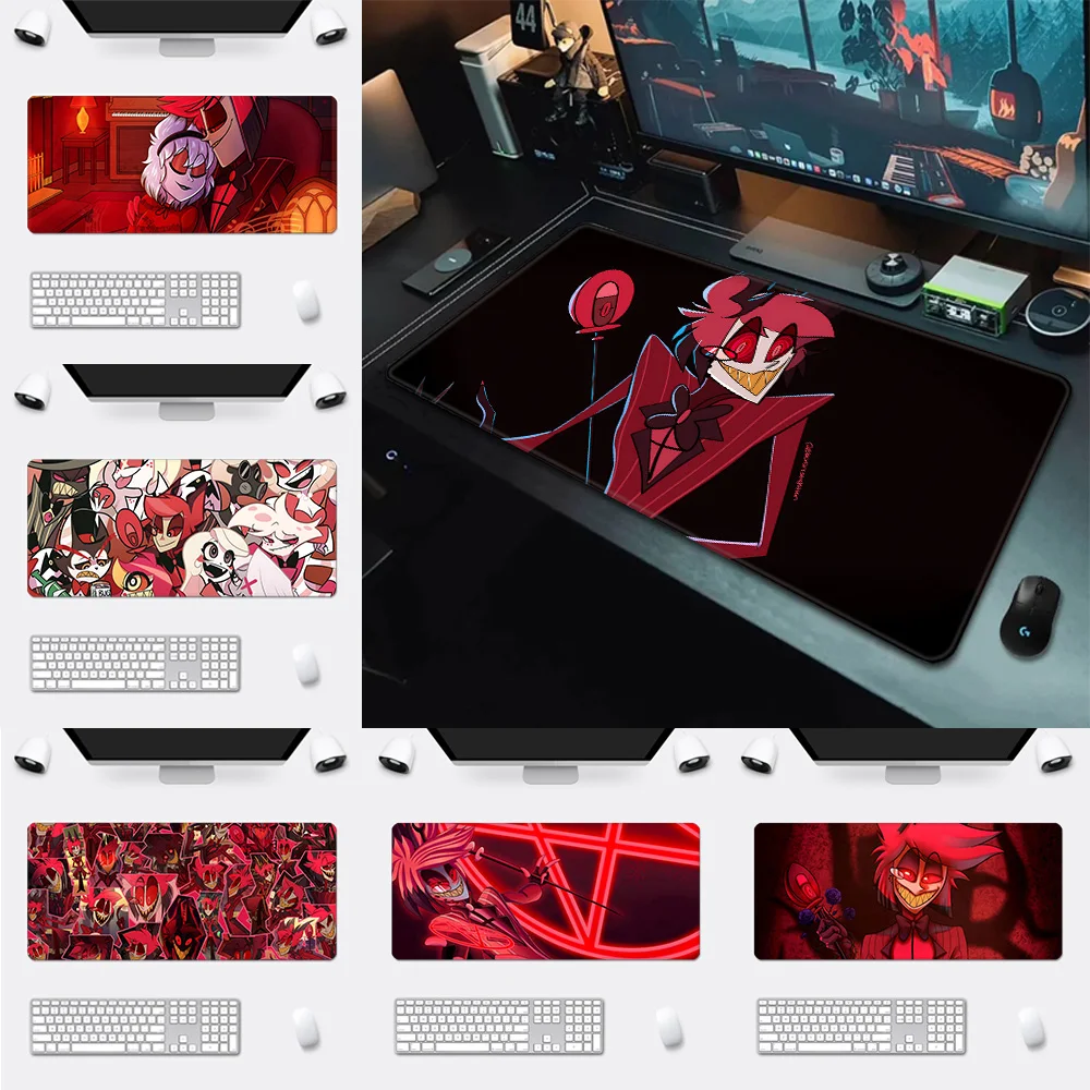 

H-Hazbin H-Hotels Alastor Mousepad HD Printing Computer Gamers Locking Edge Non-slip Mouse Pad XXL90x40cm Keyboard PC Desk Pad