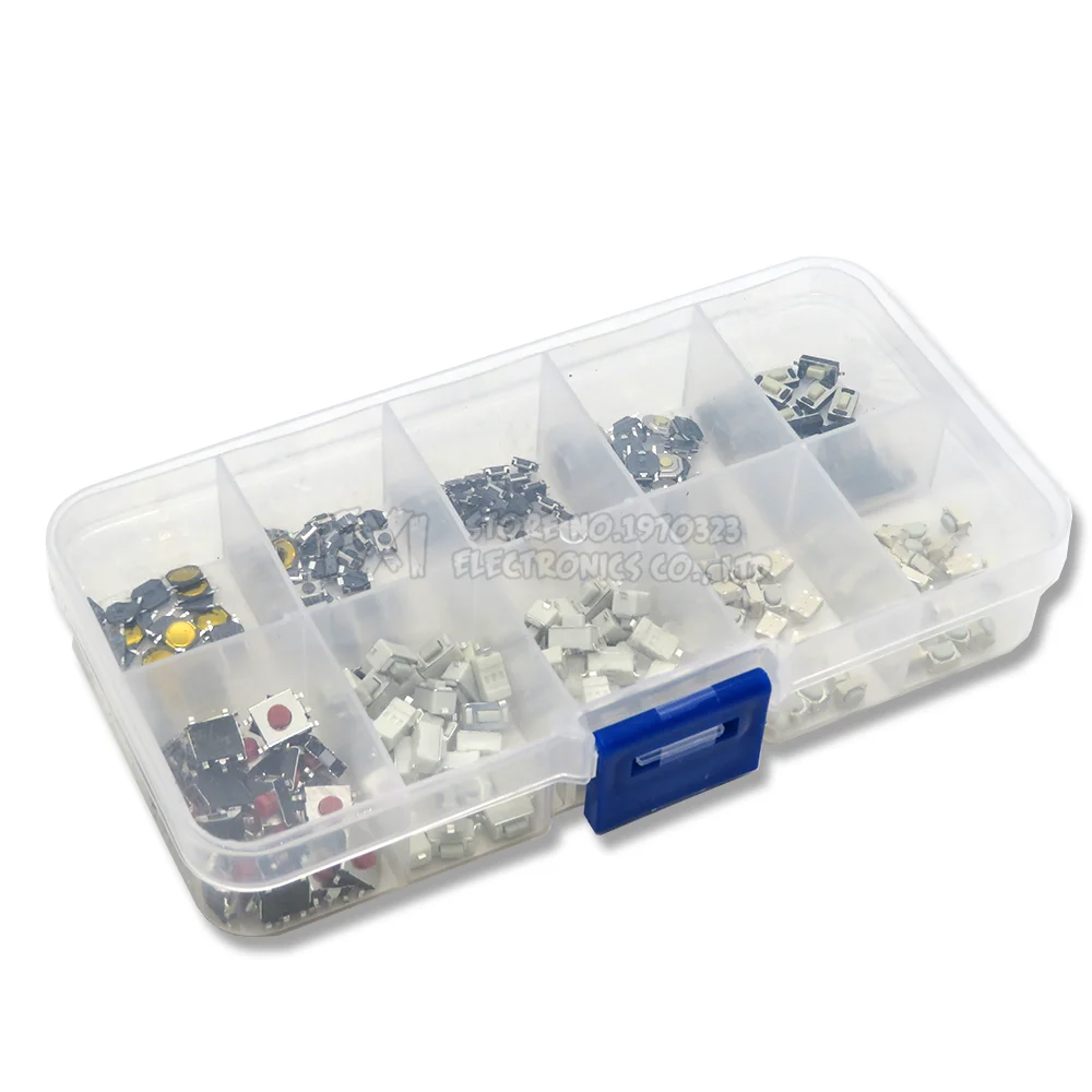 250Pcs/Lot Tactile Push Button Touch Switch Remote Keys Button Microswitch 10Values x 25Pcs Assorstment Kit For Car Remote