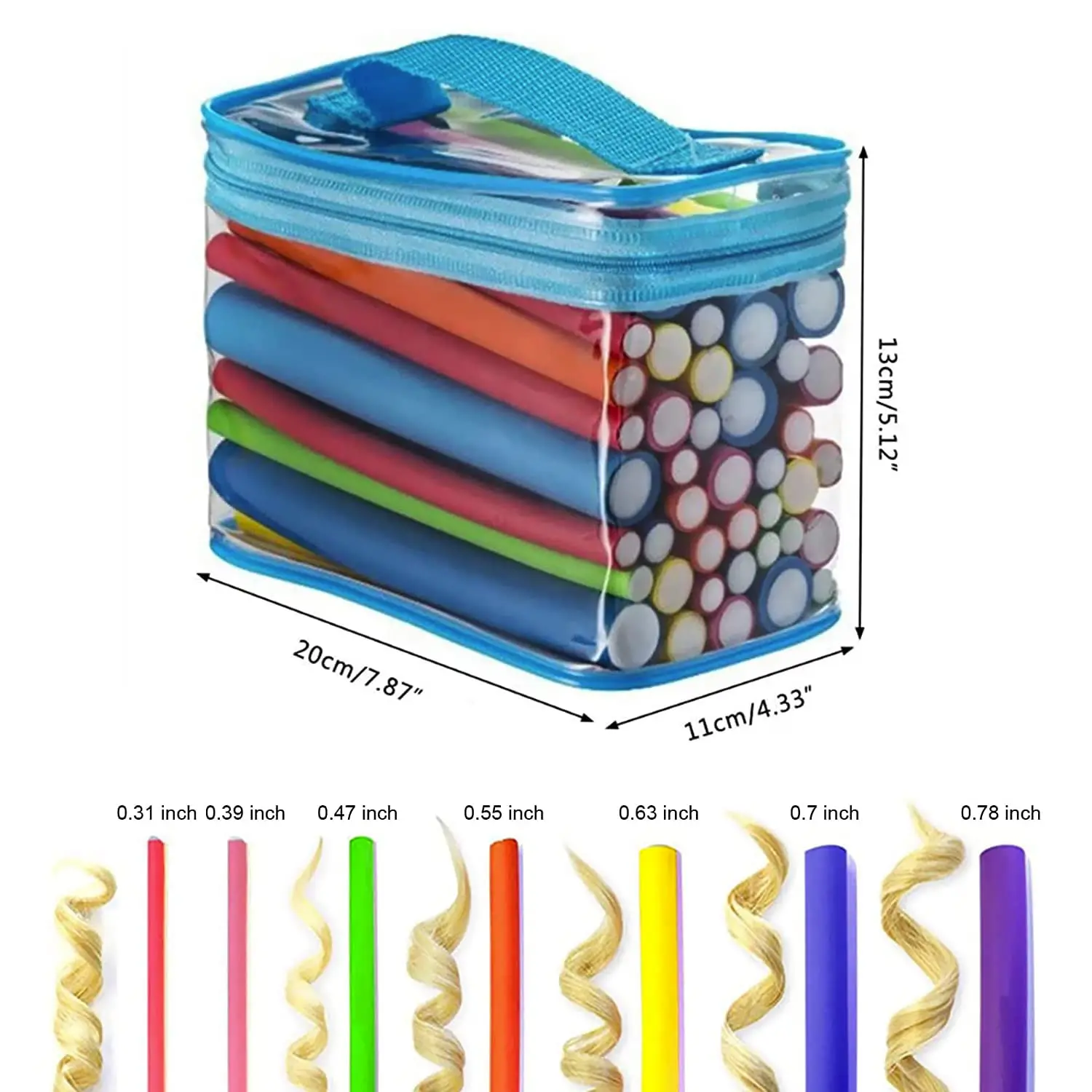 42Pcs/Box Heatless Curling Lazy Curler Tools 7" Soft Foam No Heat Hair Curlers for Damage-Free Curls for Short/Medium/Long Hai view 6