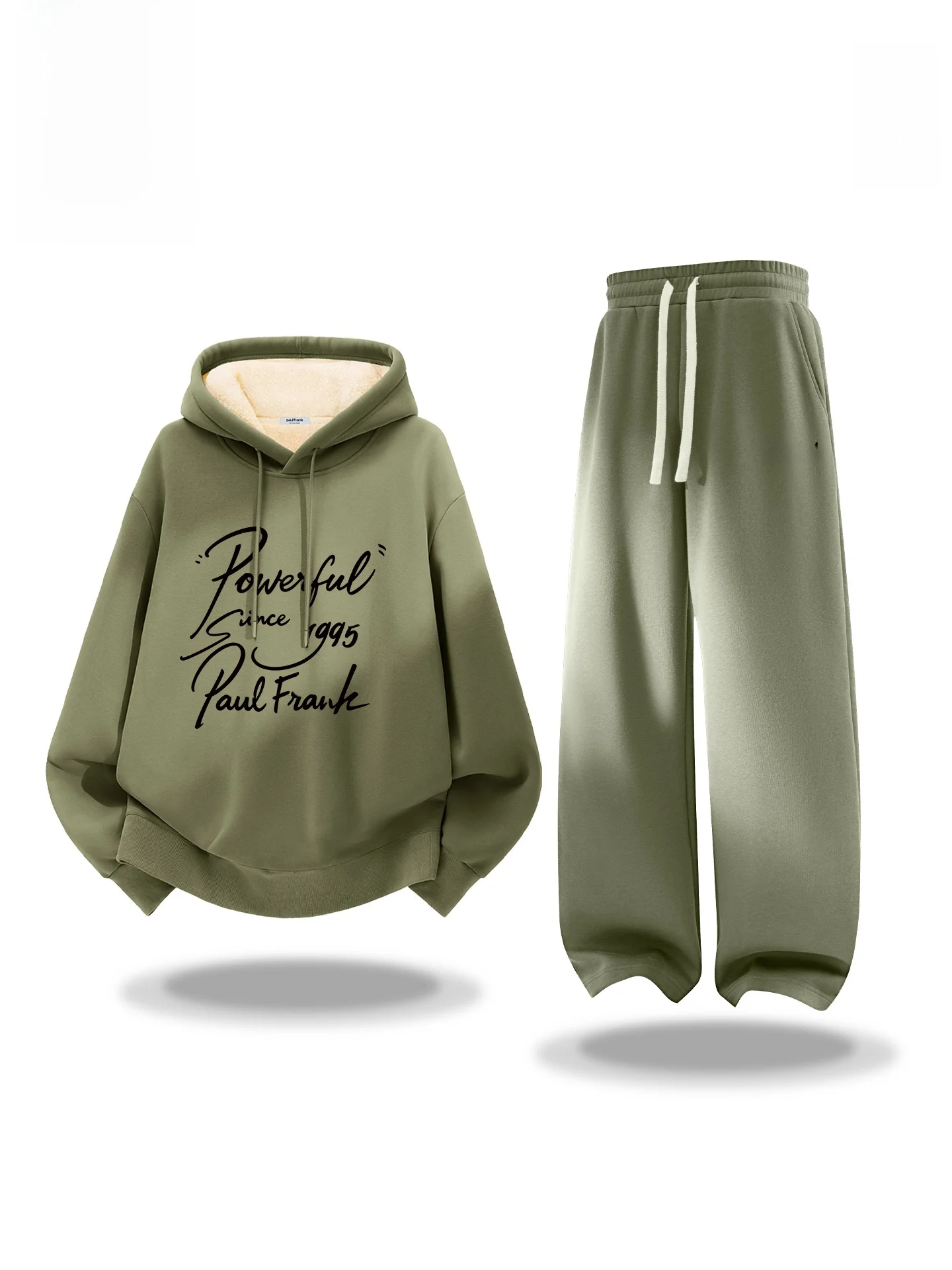 

Комплект из толстовки с капюшоном и брюк на флисовой подкладке, мужская зимняя спортивная одежда, молодежные длинные брюки с длинными рукавами, смесь хлопка и полиэстера