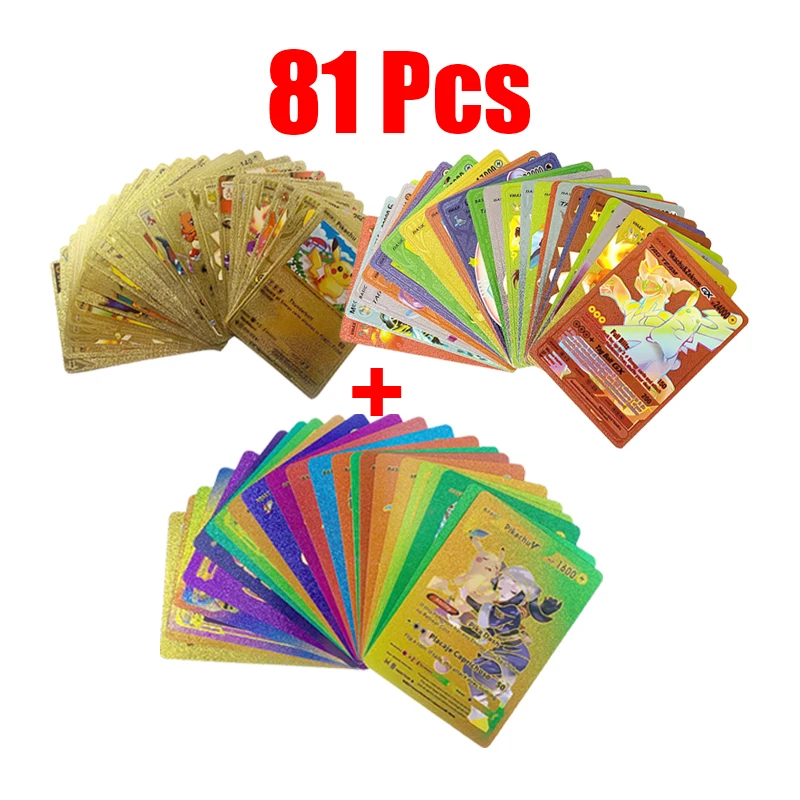 81-36 Pcs Pokemon Cards German Spanish French English Vmax GX Energy Card Pikachu Rare Collection Battle Trainer Boys Gifts Toys