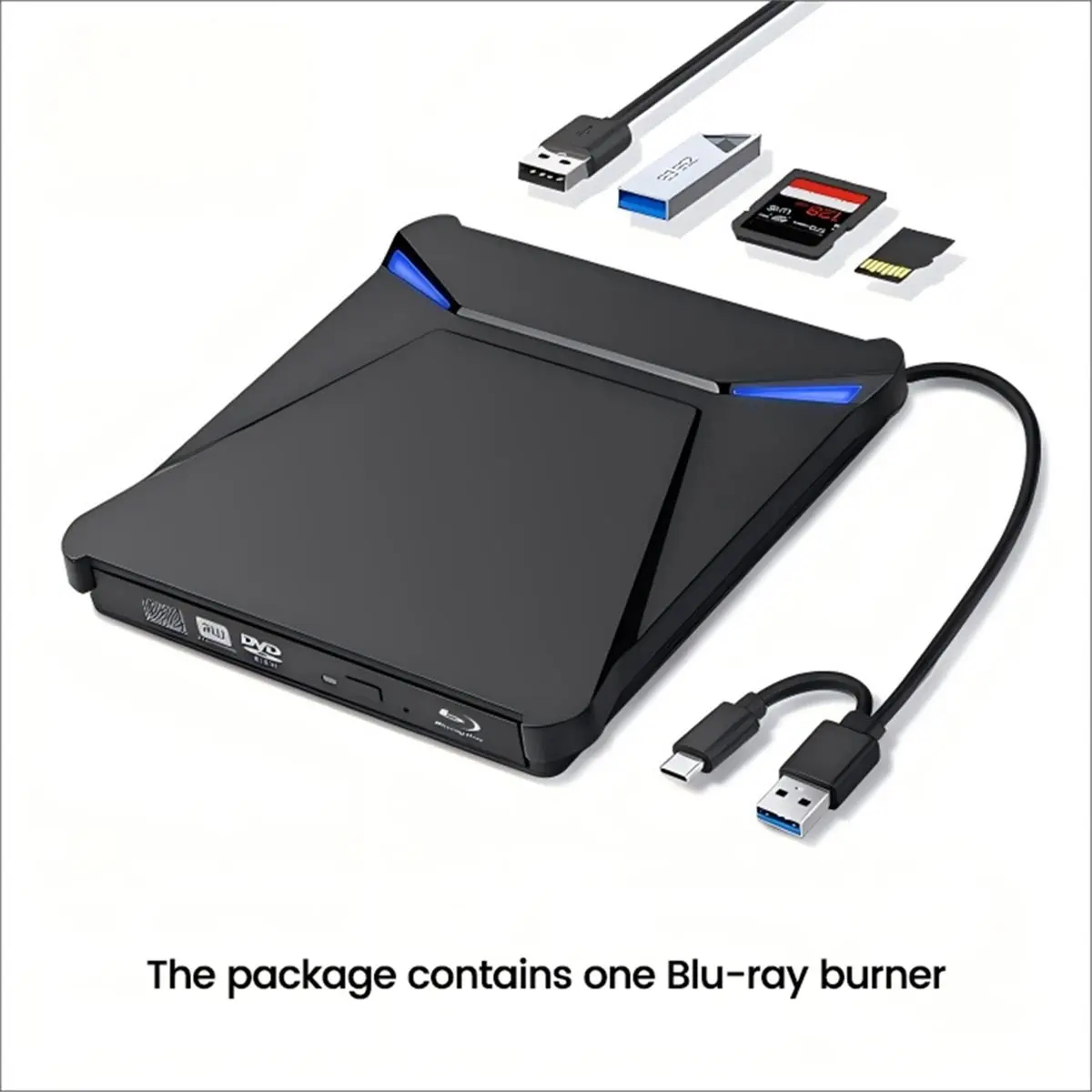 618 Mega Sale Blu-Ray Burner USB3.0 External Optical DVD Drive Recorder 3D Blu-Ray Players Writer Reader for Laptop PC Mac Linux