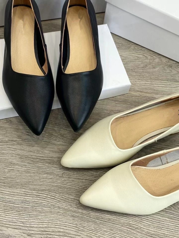 Maxdutti Lefu Shoes Casual and Elegant Slip-On Loafers Women French Fashion Genuine Leather Women's Heel Shoes Woman