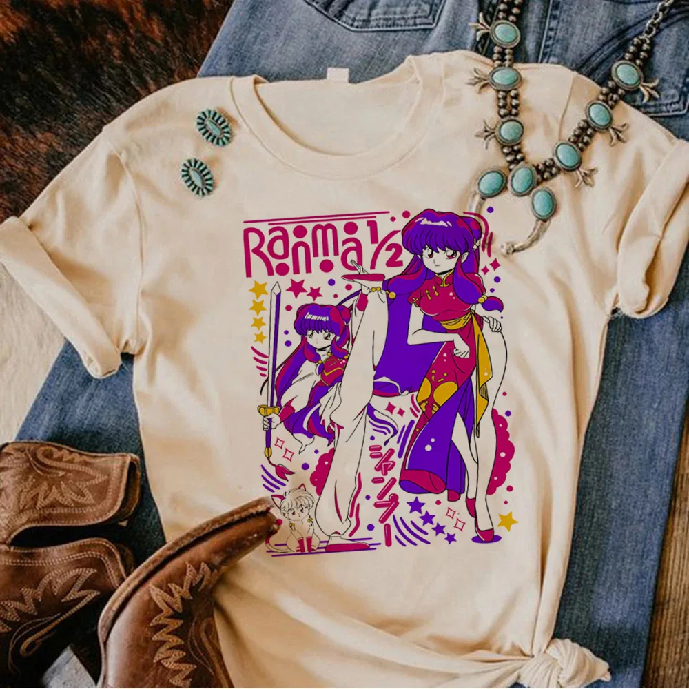 Ranma 1/2 Saotome t-shirt teen Digital korean clothes Comfortable graphic shirt women anime University Pastel