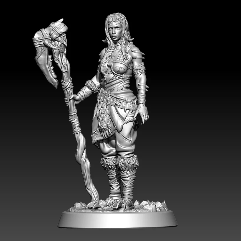 1/24 75mm 1/18 100mm Resin Model KitsTribe Female Warrior Figure Unpainted No Color RW-998