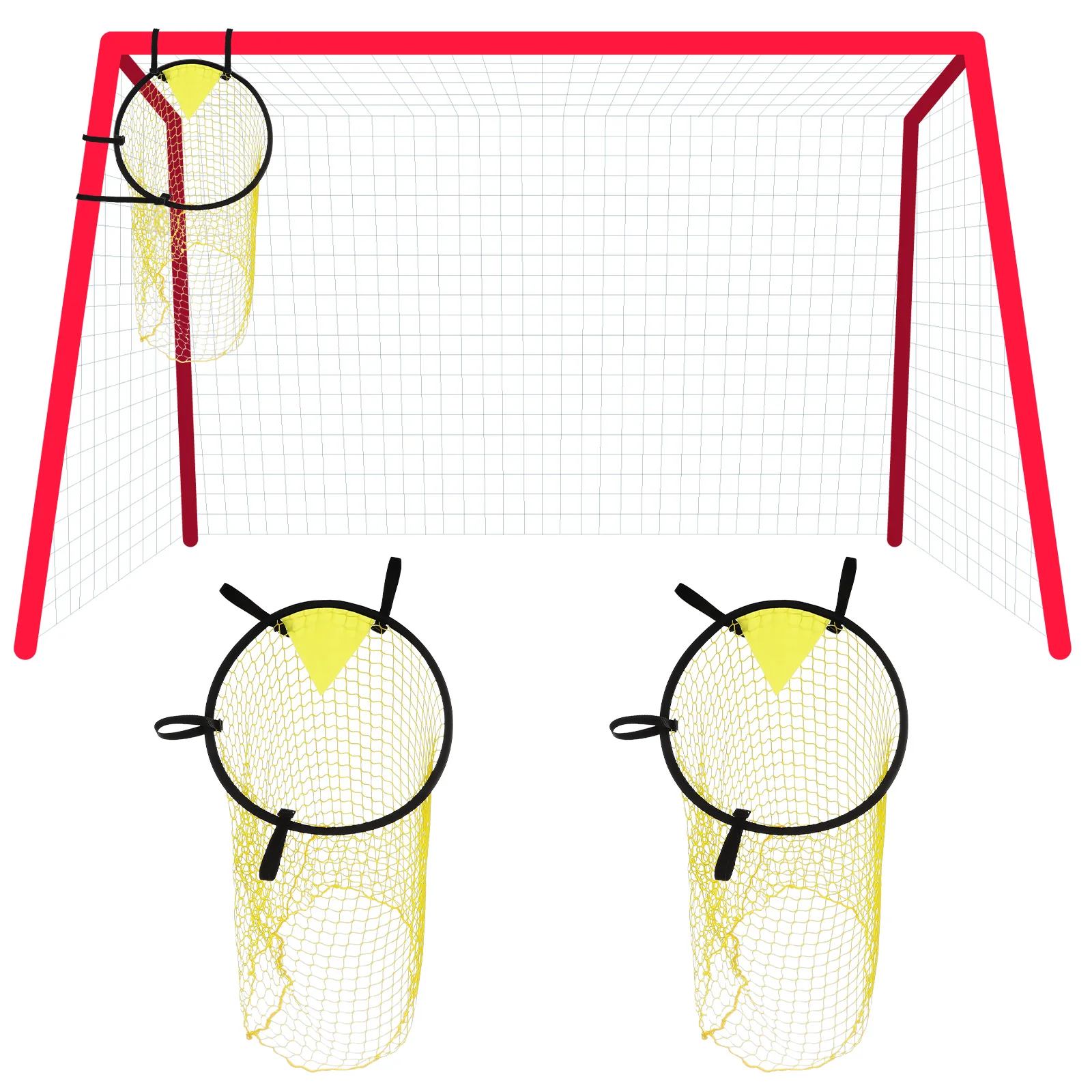 

2 Pcs Football Goal Pocket Soccer Net Top Indoor Polyester Training Equipment Bins Targets