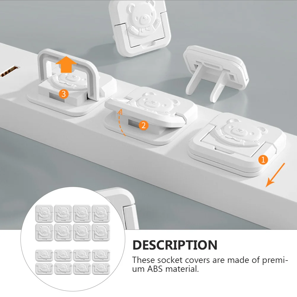 

16Pcs Child Safety Outlet Covers Premium ABS Material Plug Protective Cover Electric Socket Protectors for Home Safety