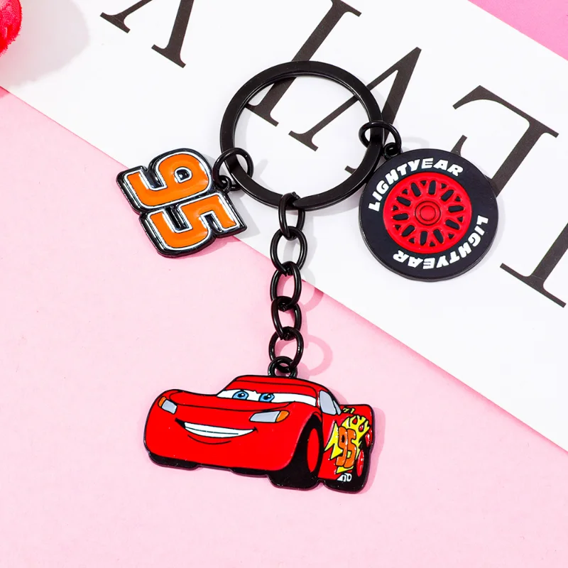 Cartoon DSN Cars Lightning McQueen Keychain Kawaii Cartoon Figure Cosplay Backpack Pendant Show The Love for The Cars IP Gift