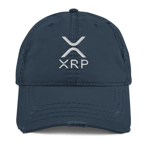 XRP Ripple Crypto trader Emroidered Distressed Dad Hat