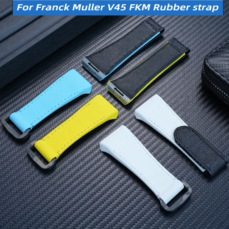 For Franck Muller V45 high-endCustomized FKM Rubber Watch band V45 Series Fluororubber Rubber Watch Strap Bracelet Wristband