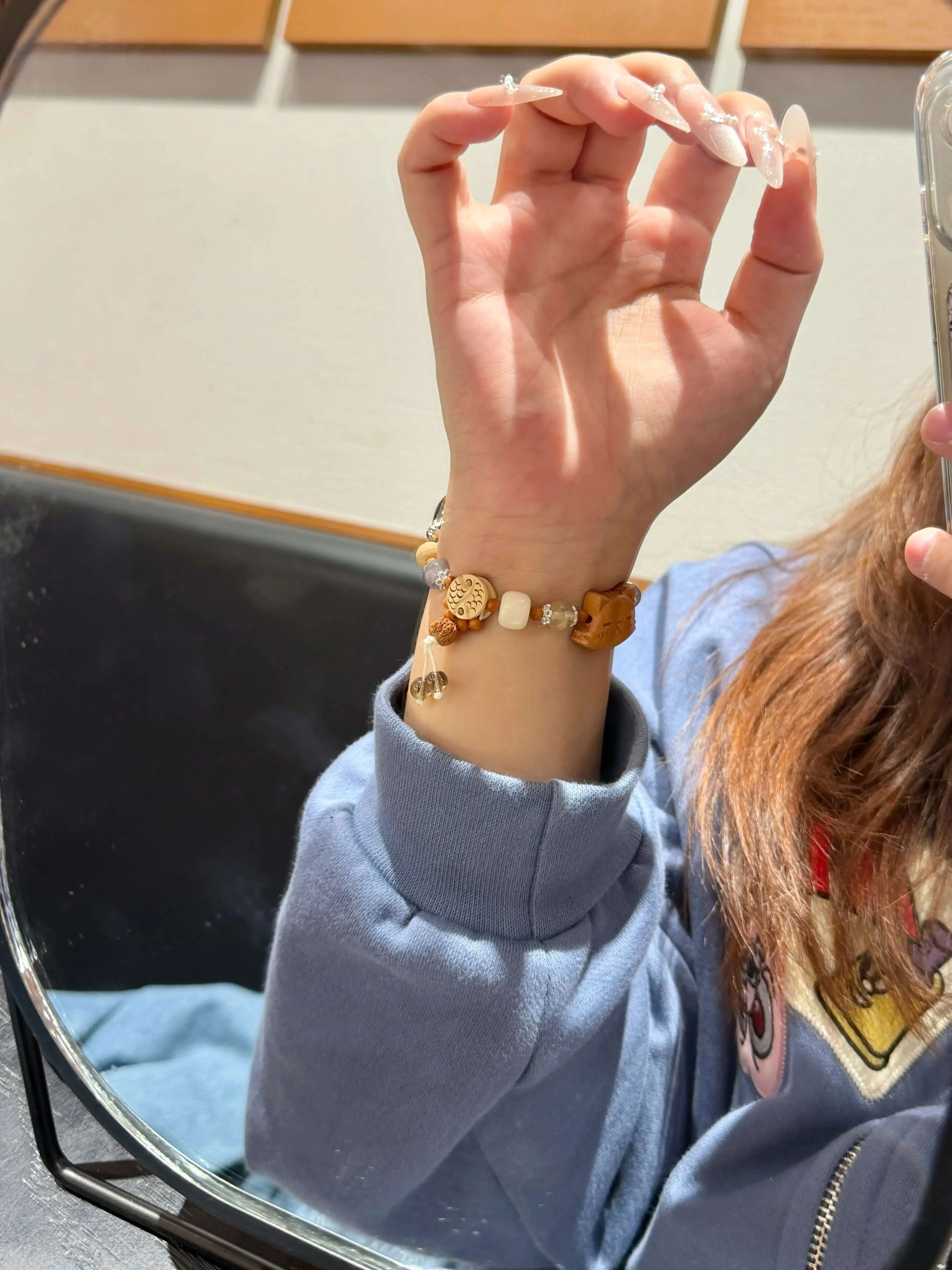 

Деревянный ремешок для iWatch с бусинами в виде кошек, совместимый с размерами 38 мм, 40 мм, 41 мм, 42 мм, 44 мм, 45 мм, 49 мм, модный ремешок.