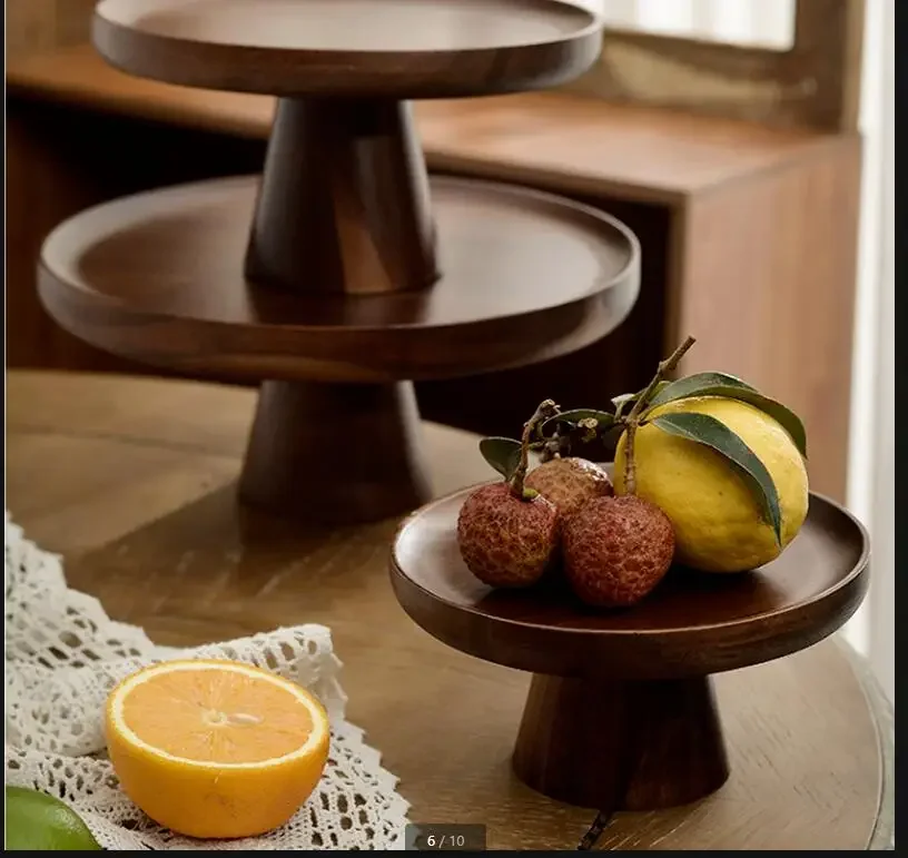

Деревянная тарелка на высоких ножках, поднос для освежения, тарелки с фруктами, форма для торта, поднос для закусок, тарелка Dim Sum, десертные тарелки, подставка для торта, подставка для дисплея