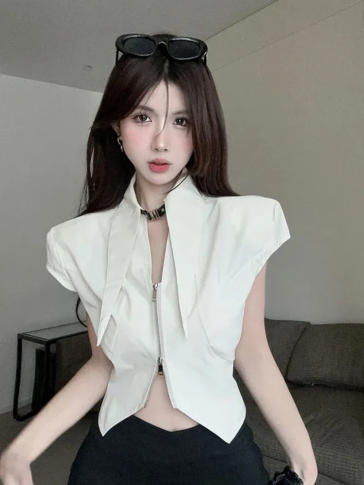 

Vintage Chic Korean Women Shirt Summer Light Sexy Streetwear V Neck Female Blouse Fashion Casual All Match Solid Spliced Tops