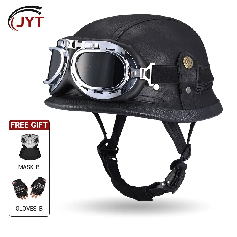 

DOT Ретро кожаный шлем летний мужской и женский электрический мотоциклетный легкий крейсерский полушлем мотоциклетные шлемы