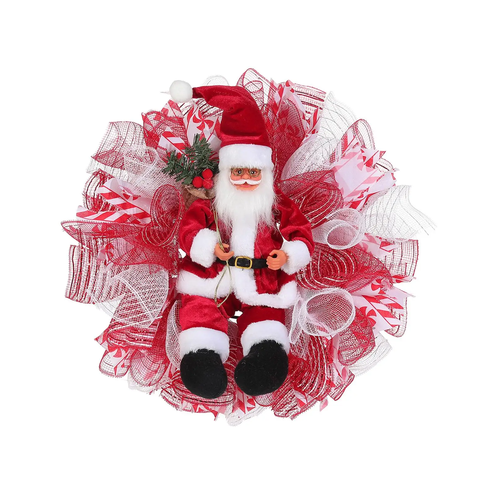 

Christmas Wreath Home Decor Photo Props Xmas Decoration for Wall Yard Red