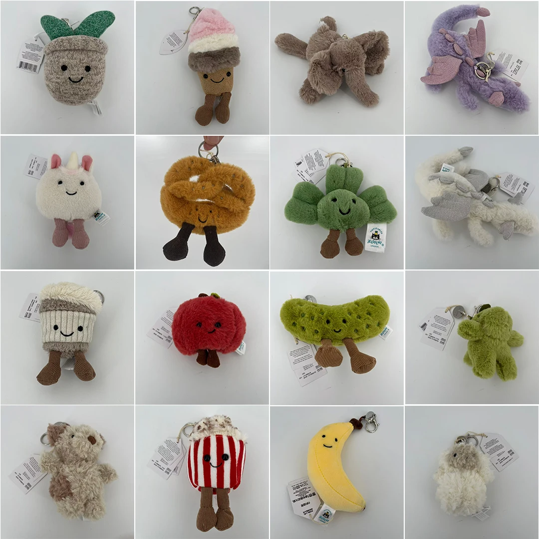 Tagged UK New Tea Bag Marshmallows Cherry, Peanut Cartoon Doll Cat Interactive Toy Pet Gift 818 Back-to-School Gift Keychain view 5