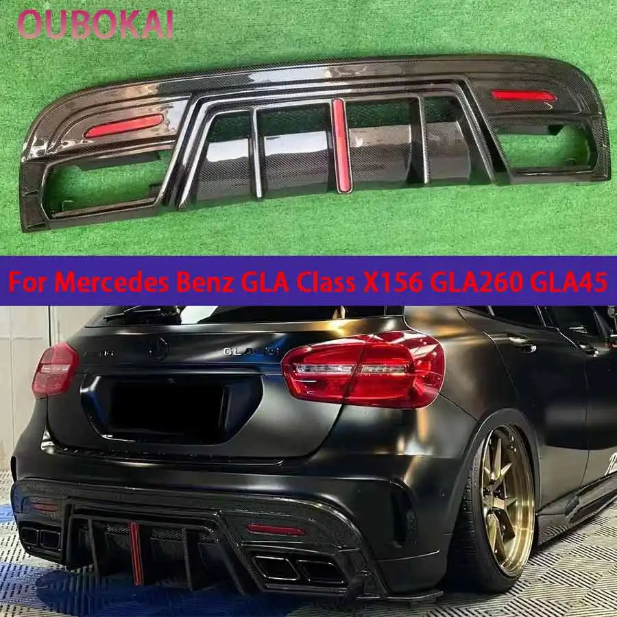 For Mercedes Benz GLA Class X156 GLA260 GLA45 Carbon Fiber  Back lip  Diffuser Car Rear Bumper Diffuser Rear Splitters Spoiler