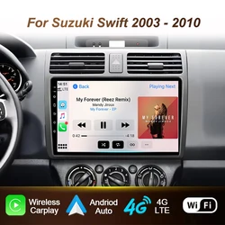 스즈키 스위프트 2003-2010 차량용 라디오 멀티미디어 GPS 플레이어, 자동 스테레오 비디오 내비게이션, 카플레이, 2Din DSP, WIFI BT DVD, 안드로이드 14