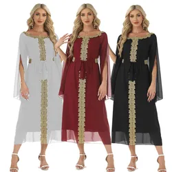 Eid Muslim Abaya for Women Party Dresses Sashes Jalabiya Vestidos Ramadan Dubai Kaftan Islam Arab Long Robe Morocco Abayas