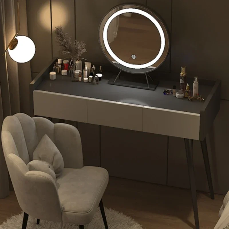 

z Современные многофункциональные туалетные столики с подсветкой, зеркало, минималистичный скандинавский туалетный столик, шкаф для хранения, мебель Tavolo Trucco WZ5