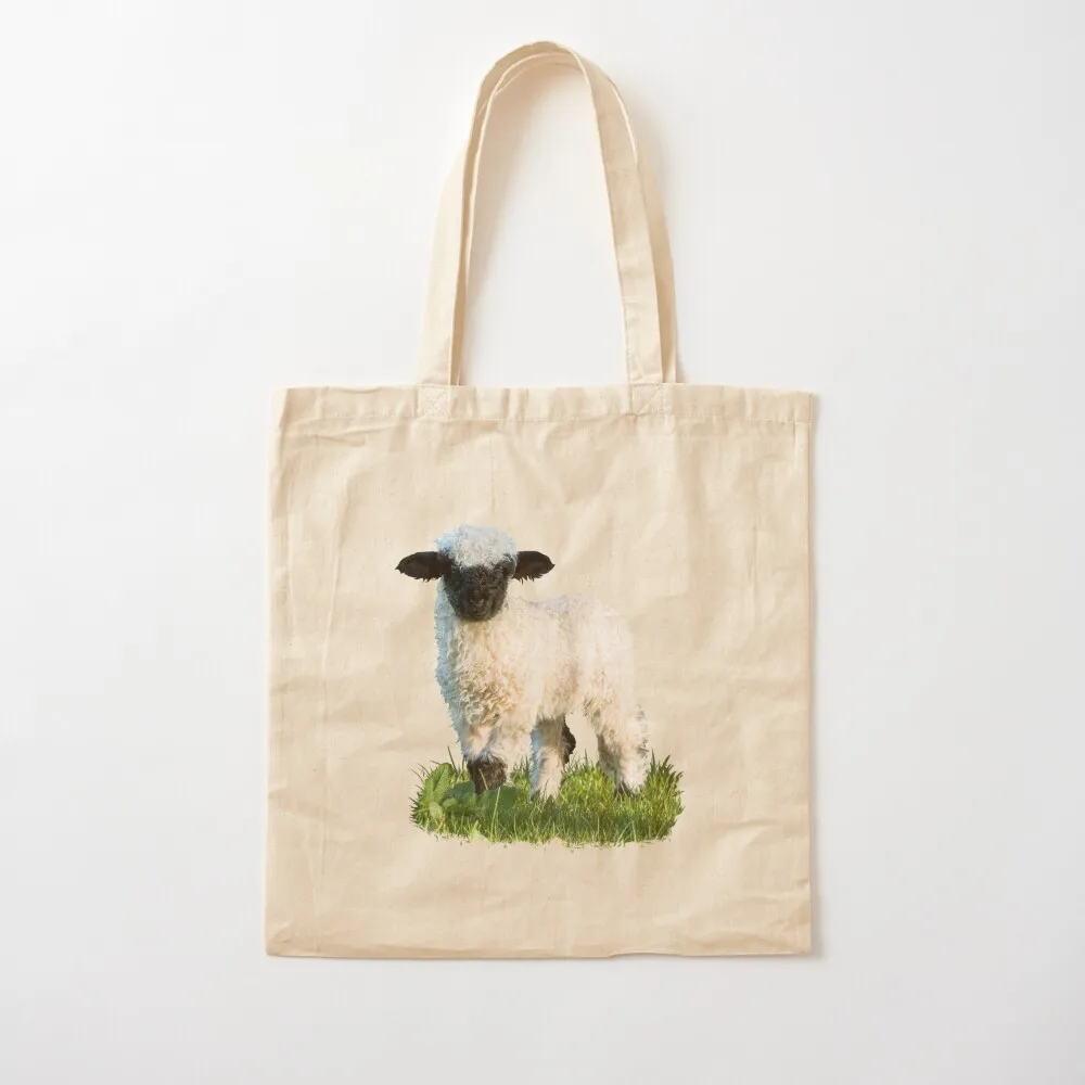 

Valais Blacknose Lamb in a Meadow Tote Bag Shopper ecological bags Canvas Tote Bag