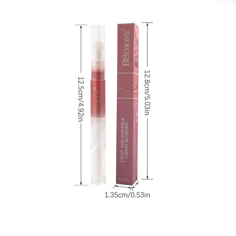 Rubor Líquido BSIMONE 2g, Fácil de Aplicar, Larga Duración, con Cabezal de Brocha de Esponja, Maquillaje Cosmético