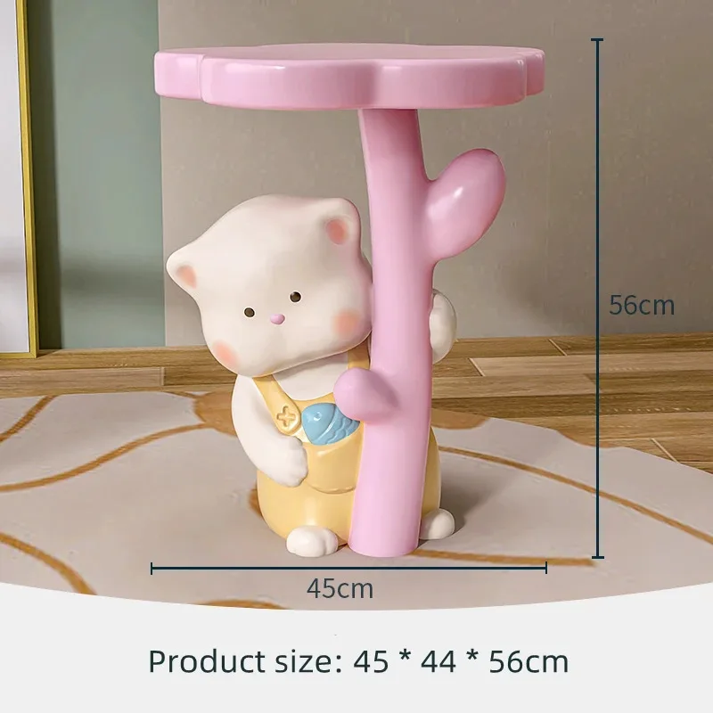 Nordic Creative Cat Statue Side Table Home Decoration Figurines Coffee Table Living Room Sofa Corner Table Creative Nightstand