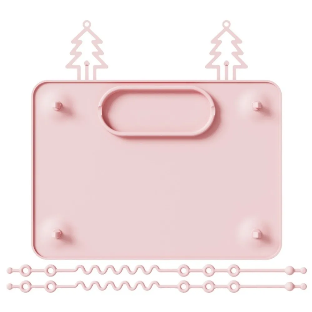 

High Quality Strong Suction Placemats with 2 Straps Silicone Suction Plates Anti-slip Safe Plates for Infants Toddlers