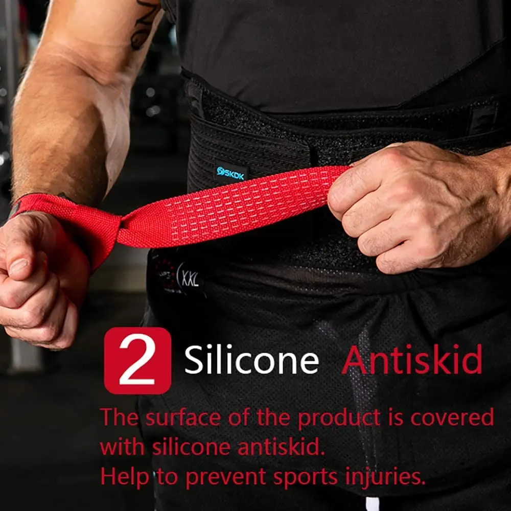 SKDK Weightlifting Gym Anti-Slip Sport Safety Wrist Straps Weight Lifting Wrist Support Crossfit Hand Grips Fitness Bodybuilding