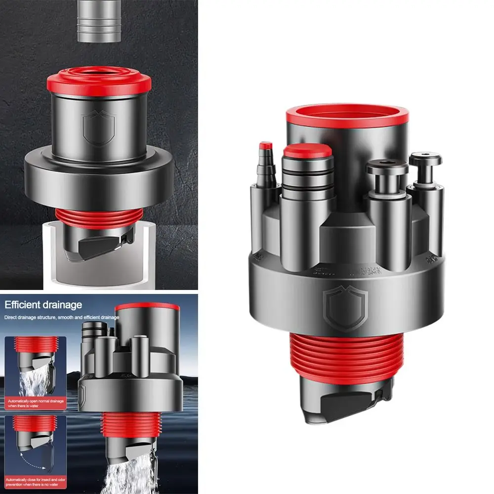 Anti Odor Sink Drain Pipe Adapter Sealing Ring 5 in 1 Kitchen Basin Sewer Branch Multifunctional Drainage Water Pipe Joint