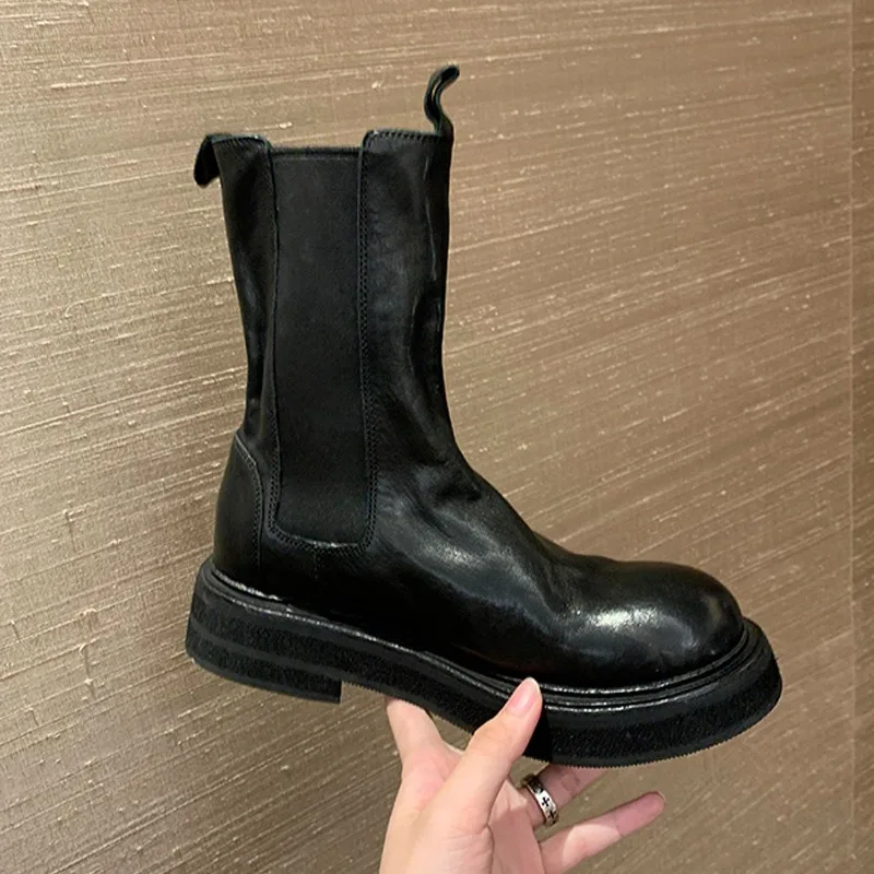 

Luxury Women's Boots New Genuine Leather Ankle Boots Designer Shoes for Women Fashion Comfortable Short Boots Women Chelsea Boot